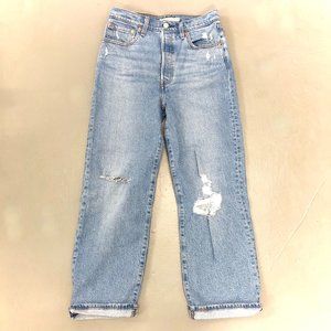 Levi's 501s Light Wash High Waist Ankle Jeans 27W x 26L